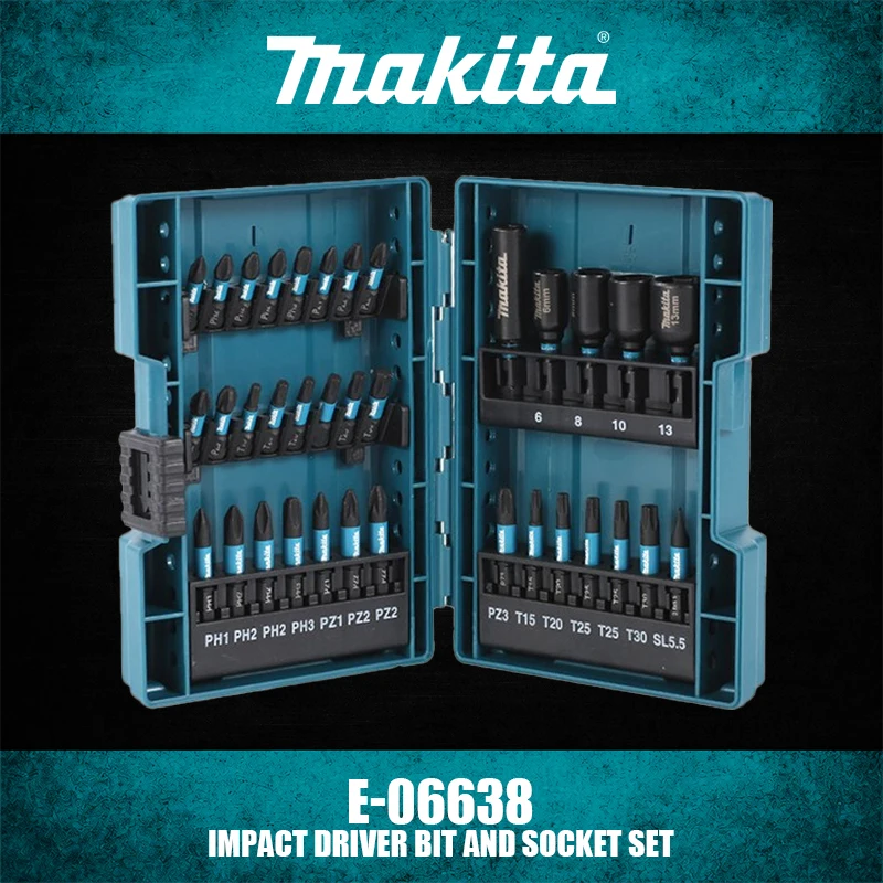 Makita E-06638 Impact Driver Bit Socket Set of 35 Hex Shaft 0.25 Inch (6.35 Mm) Shank With Case Power Tool Accessories
Makita E-06638 Impact Driver Bit Socket Set of 35 Hex Shaft 0.25 Inch (6.35 Mm) Shank With Case Power Tool Accessories