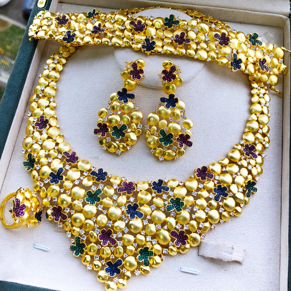 GODKI Luxury 4pcs Flowers African Jewelry Set for Women Cubic Zircon Jewellery Set Dubai Saudi Party Engagement Accessory
GODKI Luxury 4pcs Flowers African Jewelry Set for Women Cubic Zircon Jewellery Set Dubai Saudi Party Engagement Accessory