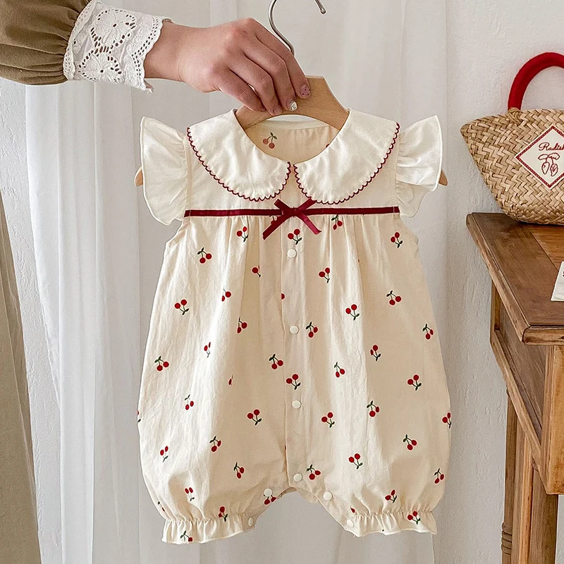 Summer Newborn Girls Romper Baby Clothes Baby Cherry Print Butterflies Sleeveless Jumpsuit Climb Clothes Baby Cotton Clothing
Summer Newborn Girls Romper Baby Clothes Baby Cherry Print Butterflies Sleeveless Jumpsuit Climb Clothes Baby Cotton Clothing