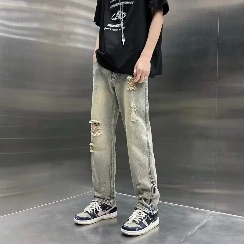 Ripped Loose Men's Jeans High Street INS Trendy Brand Spring Summer American Retro Street Beggar Pants Straight Tube Jeans
Ripped Loose Men's Jeans High Street INS Trendy Brand Spring Summer American Retro Street Beggar Pants Straight Tube Jeans