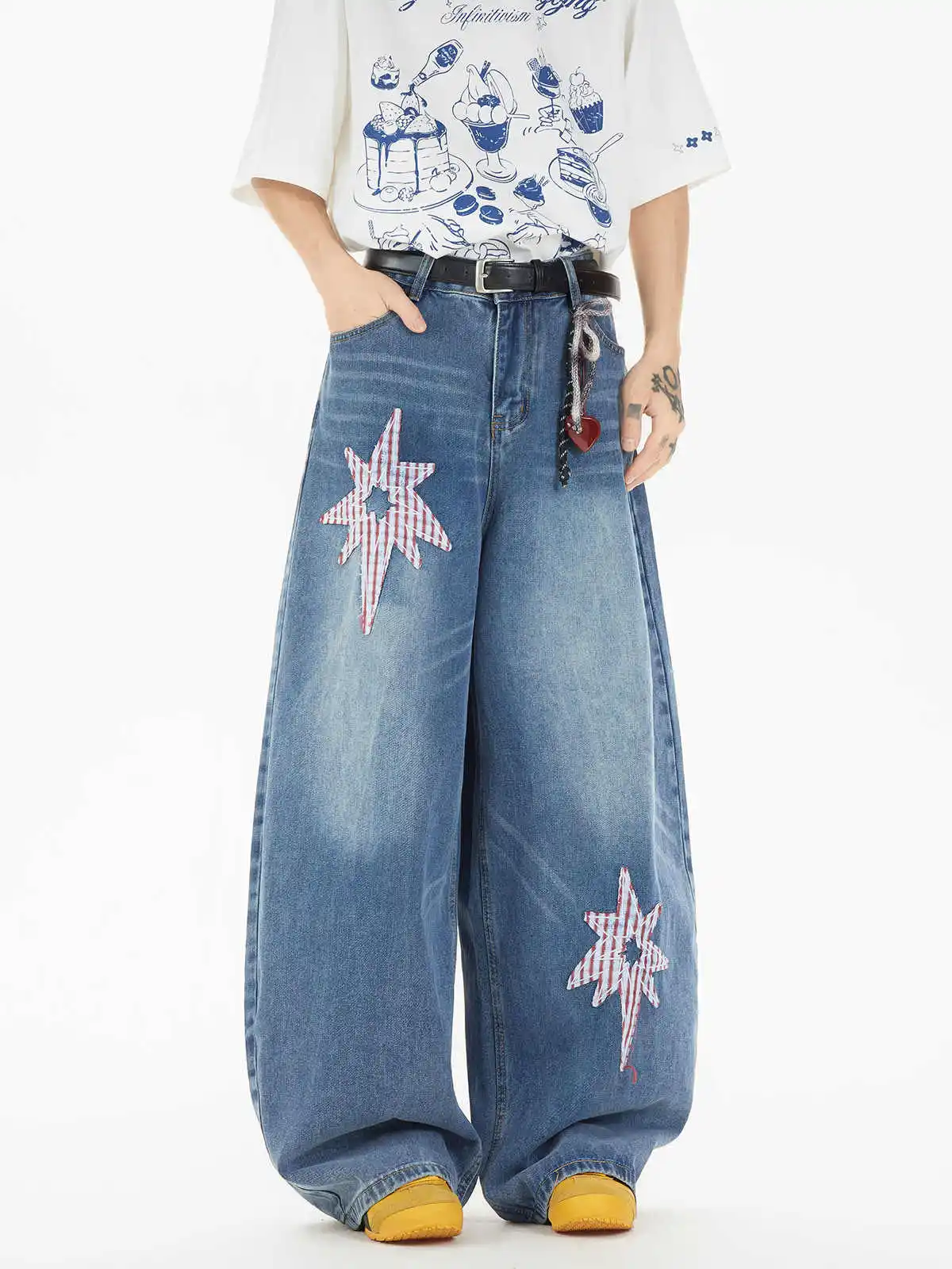 Women's Blue Y2k Baggy Star Jeans Harajuku Vintage Denim Trousers Japanese 2000s Style Grunge Jeans Pants Oversize Clothes 2025
Women's Blue Y2k Baggy Star Jeans Harajuku Vintage Denim Trousers Japanese 2000s Style Grunge Jeans Pants Oversize Clothes 2025