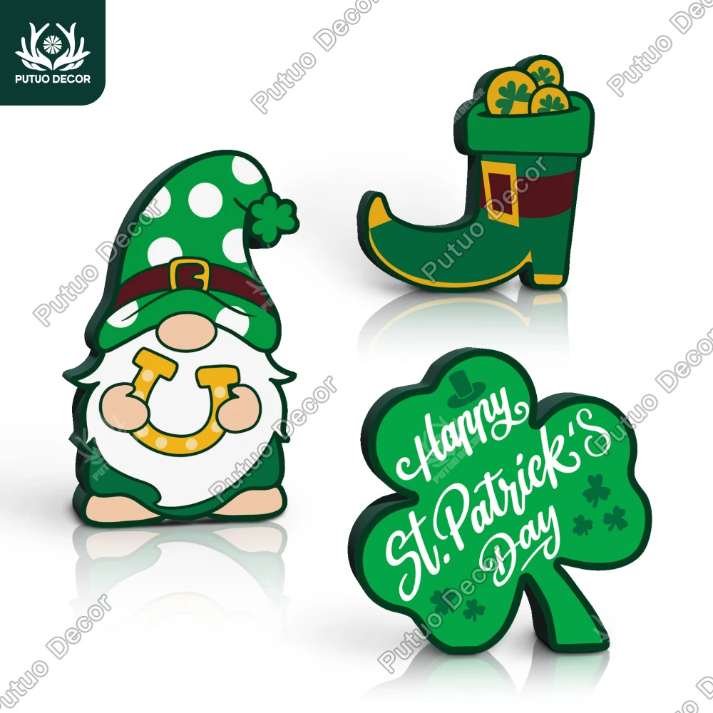 Putuo Decor 3pc Gnome Horseshoe Shamrock Wooden Sign Table Decor, Happy St. Patrick's Day, Desktop Decor for Home Cafe Bar Club
Putuo Decor 3pc Gnome Horseshoe Shamrock Wooden Sign Table Decor, Happy St. Patrick's Day, Desktop Decor for Home Cafe Bar Club