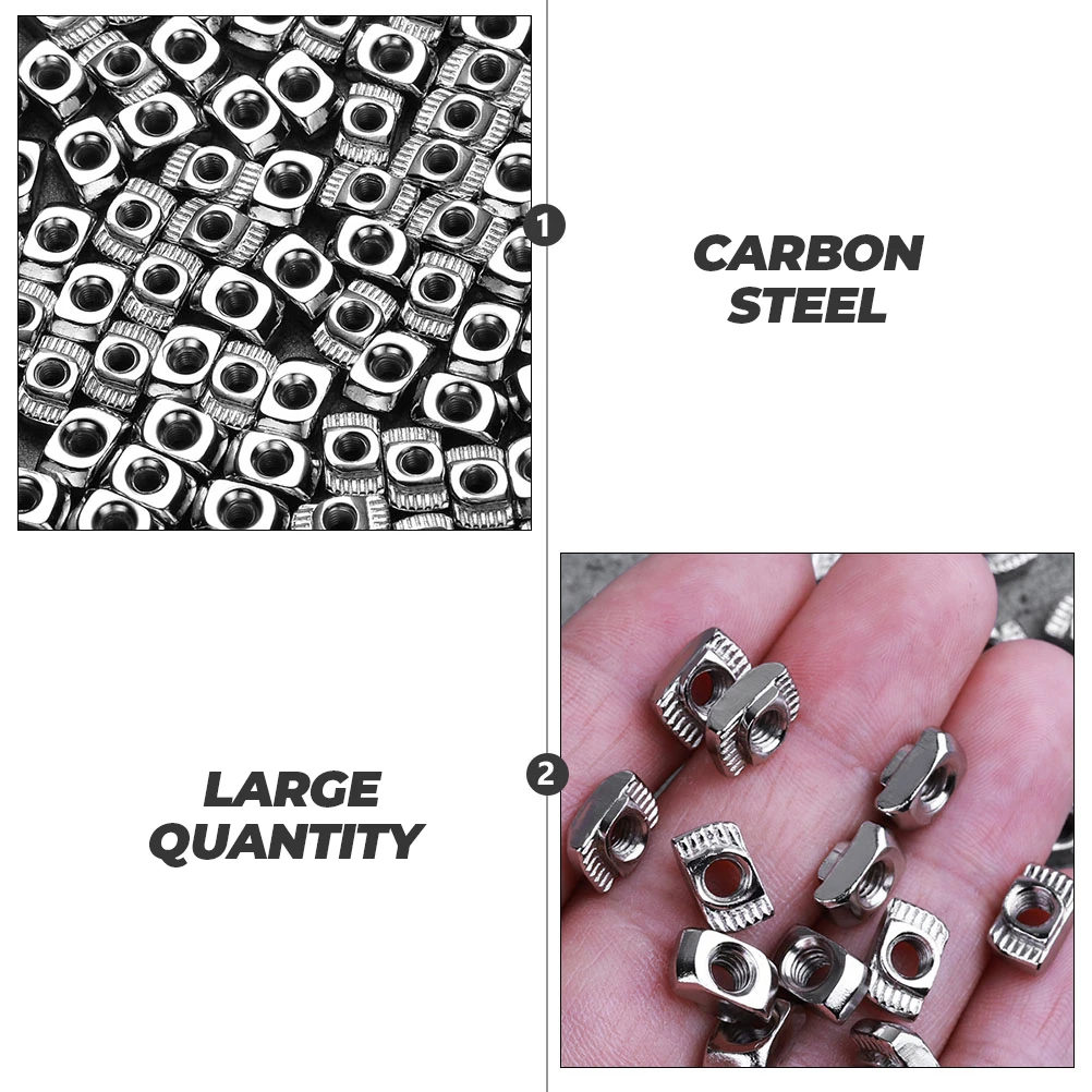 120pcs Carbon Steel Hammer-head Nuts European T-Nut Fastener for Aluminum Frame Robotics 3D Printer Projects 
120pcs Carbon Steel Hammer-head Nuts European T-Nut Fastener for Aluminum Frame Robotics 3D Printer Projects