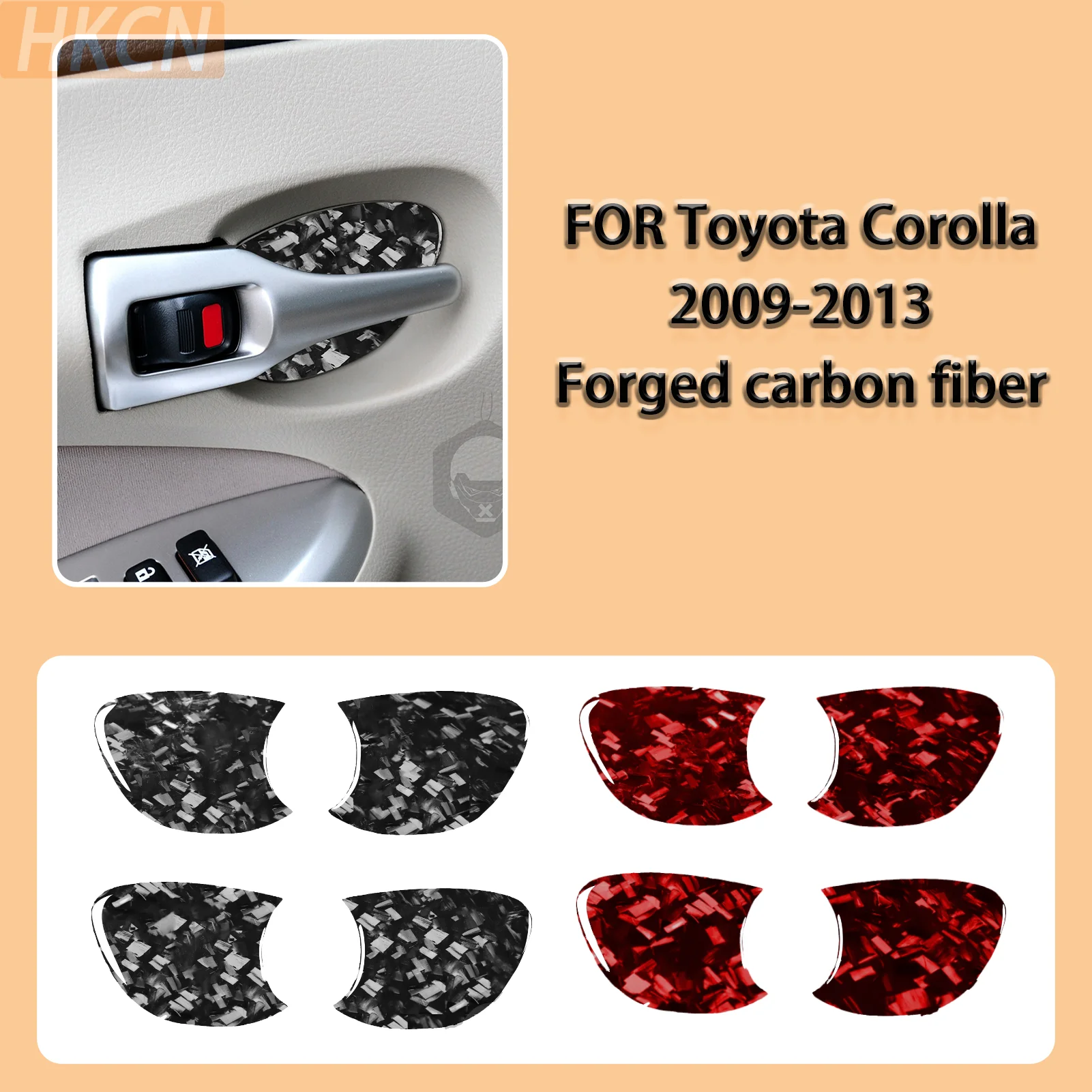 FOR Toyota Corolla 2009-2013 Forged Carbon Fiber Interior Door Handle Base Panel Decorative Car Interior Accessory Stickers
FOR Toyota Corolla 2009-2013 Forged Carbon Fiber Interior Door Handle Base Panel Decorative Car Interior Accessory Stickers