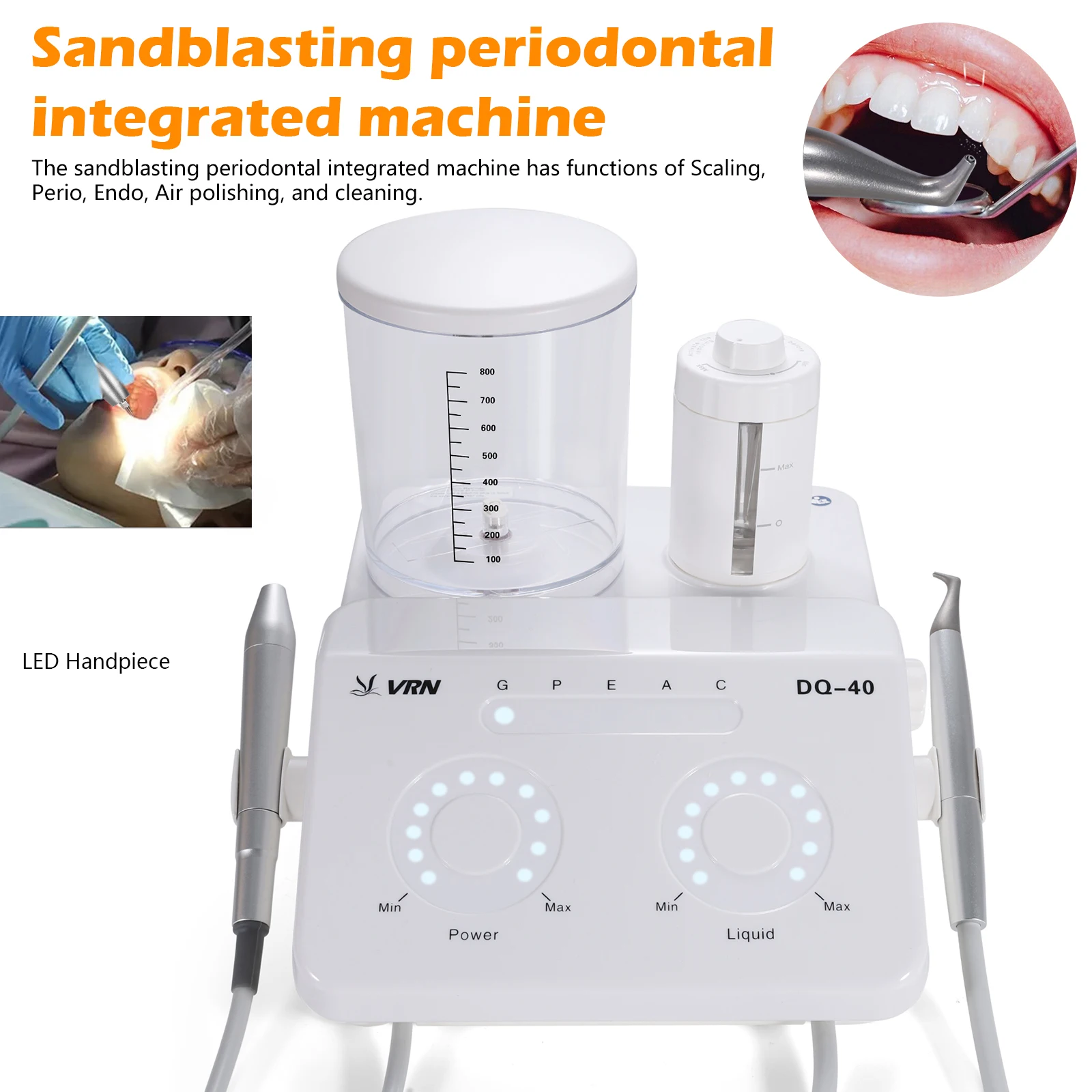 5 IN 1 Dental Ultrasonic Scaler Sandblasting Periodontal Therapy Integrated Machine
5 IN 1 Dental Ultrasonic Scaler Sandblasting Periodontal Therapy Integrated Machine