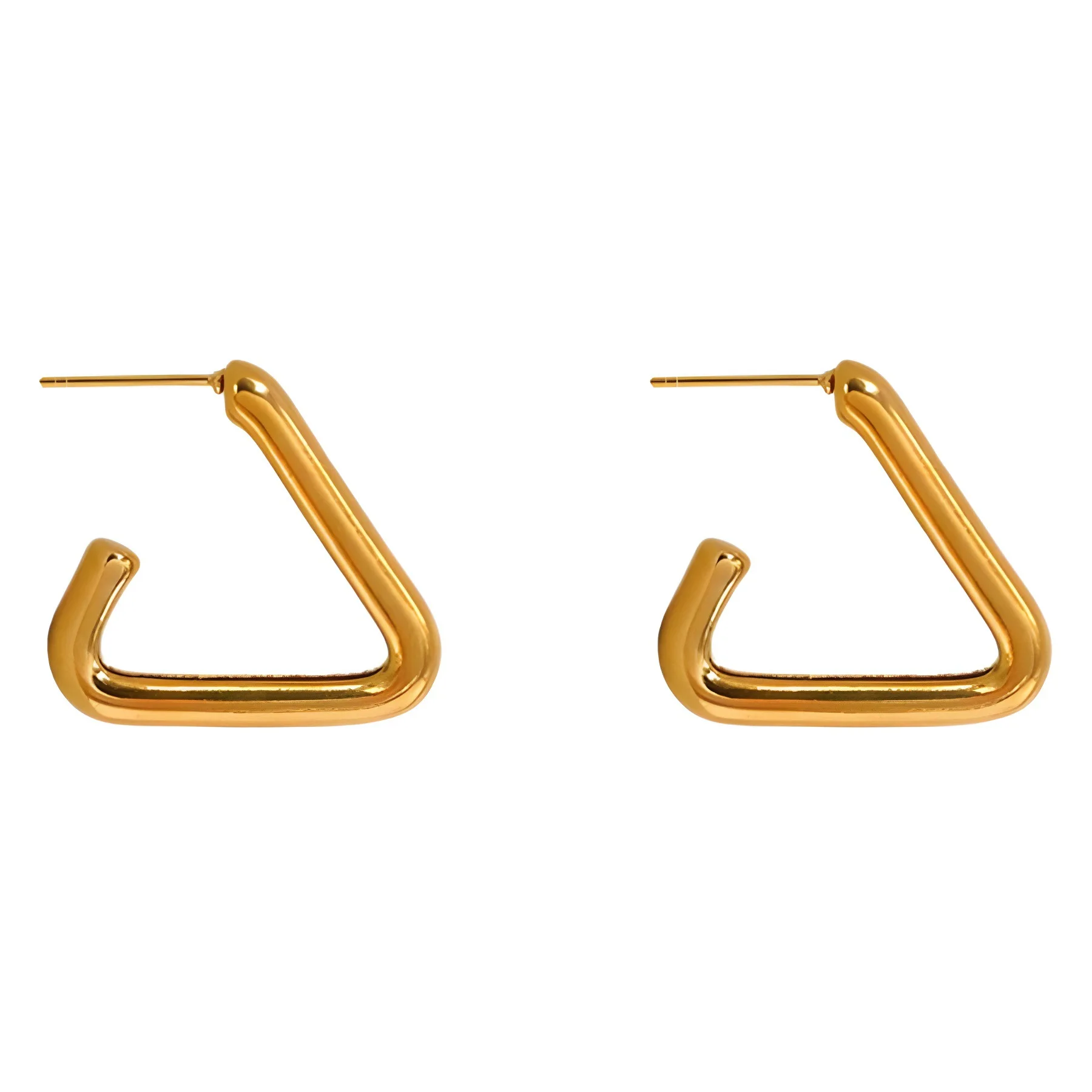 Personalized exaggerated stainless steel earrings, geometric triangular titanium steel stud earrings
Personalized exaggerated stainless steel earrings, geometric triangular titanium steel stud earrings