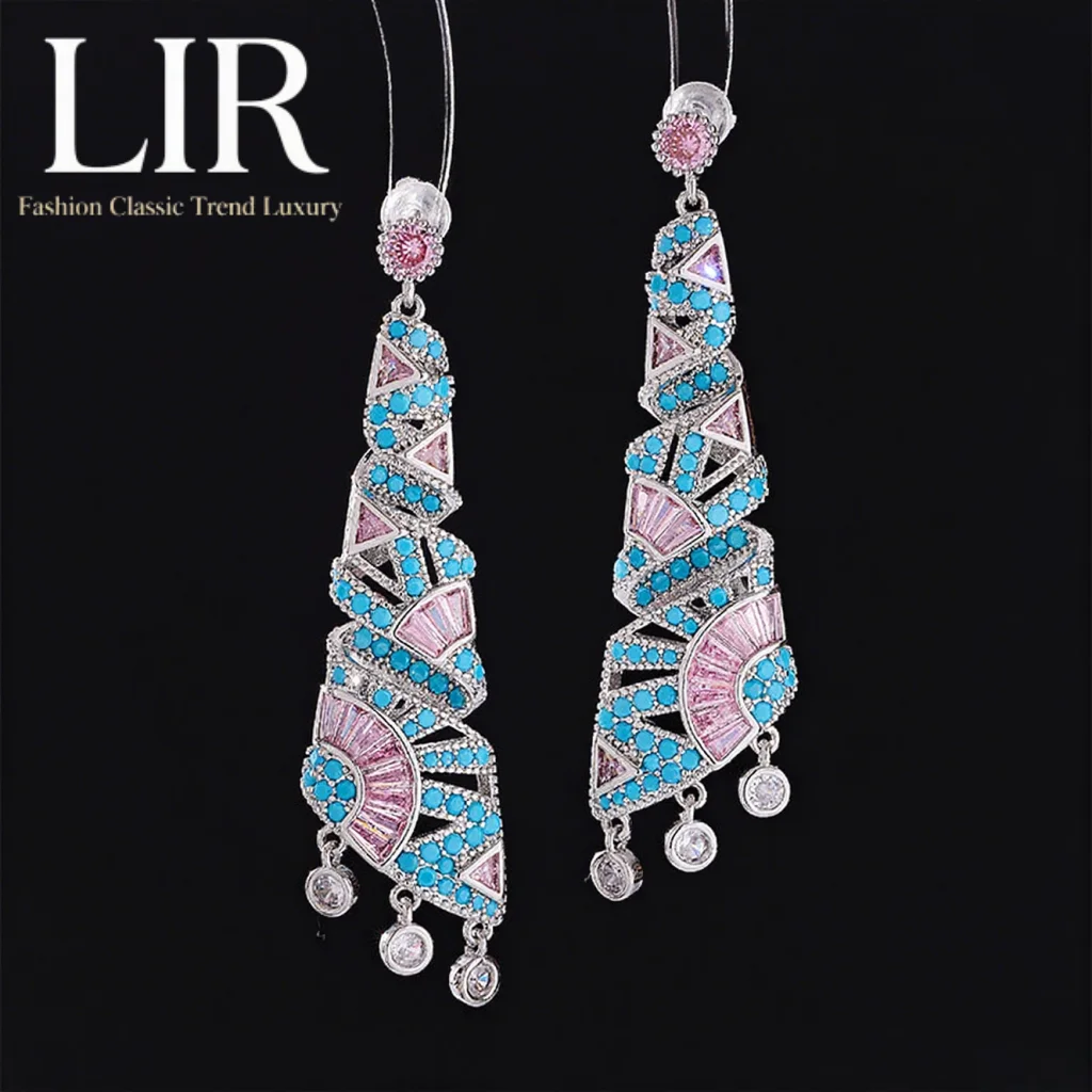 LIR Vintage - Style Long Tassel Earrings: Colorful Zircon Heavy Inlay, Face & Neck Slimming, Women's Trendy Jewelry
LIR Vintage - Style Long Tassel Earrings: Colorful Zircon Heavy Inlay, Face & Neck Slimming, Women's Trendy Jewelry