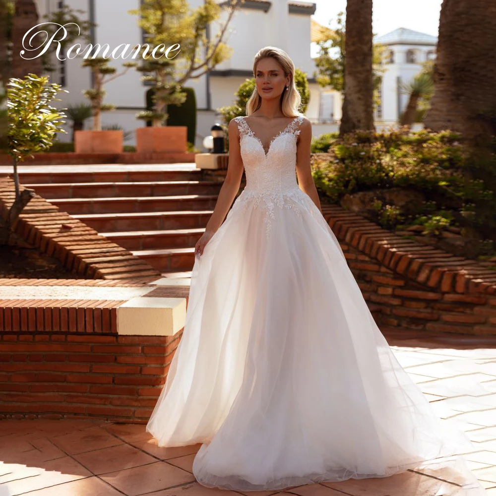Elegant Lace Spaghetti Straps Pleat A-Line Wedding Dress Women V-Neck Appliques Backless Sleeveless Vestidos De Novia Customized
Elegant Lace Spaghetti Straps Pleat A-Line Wedding Dress Women V-Neck Appliques Backless Sleeveless Vestidos De Novia Customized