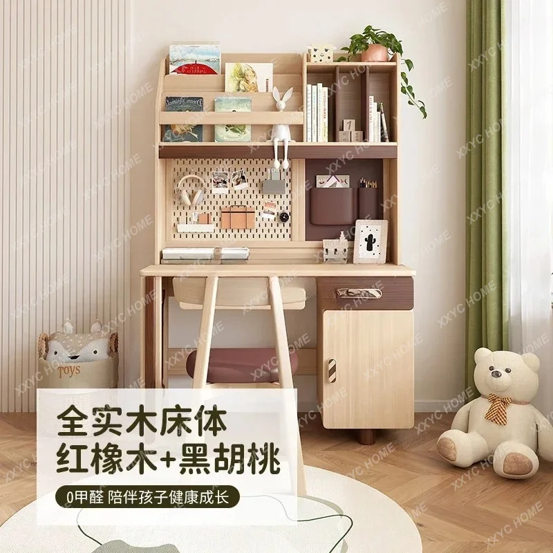 All solid wood desk bookshelf integrated children's computer study table workbench
All solid wood desk bookshelf integrated children's computer study table workbench