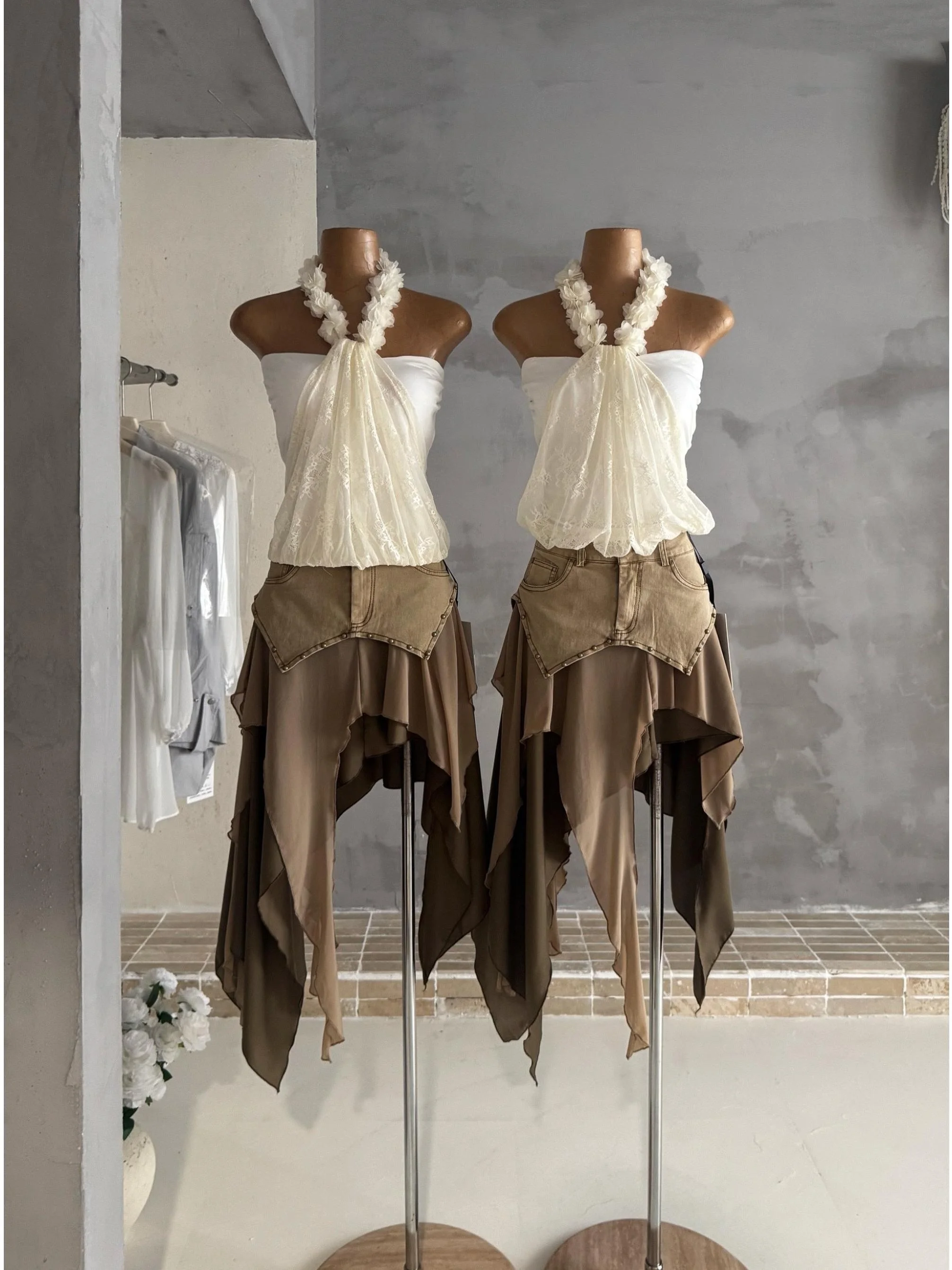 Low Waist A-Line Skirt Denim Chiffon Asymmetrical Design Women's Summer Fashion High Waist Polyester Fiber Street Diary Series
Low Waist A-Line Skirt Denim Chiffon Asymmetrical Design Women's Summer Fashion High Waist Polyester Fiber Street Diary Series