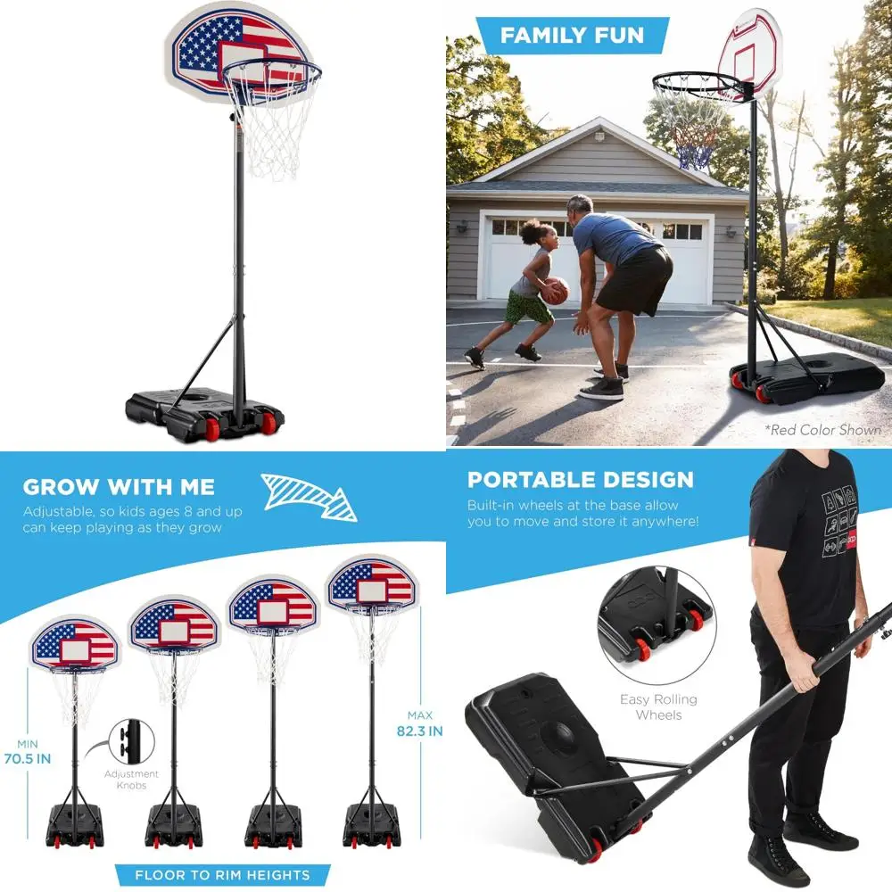 Portable Basketball Hoop Set with Wheels and Fillable Base, Adjustable Height 70.5 to 82.3 Inches for Kids 
Portable Basketball Hoop Set with Wheels and Fillable Base, Adjustable Height 70.5 to 82.3 Inches for Kids