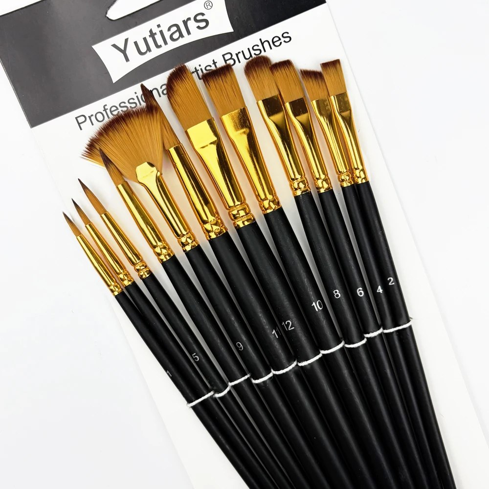 12pcs Nylon Bristle Brush Set Flat Brushes Watercolor Oil Paint For Artists Amateur And Acrylic Paintings Fabric Brushes
12pcs Nylon Bristle Brush Set Flat Brushes Watercolor Oil Paint For Artists Amateur And Acrylic Paintings Fabric Brushes