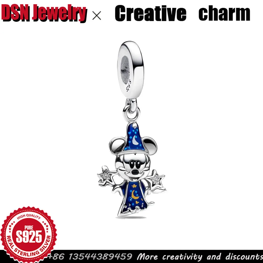 Настраиваемый кулон из стерлингового серебра 925 пробы с гравировкой, подвеска Disney Mickey the Sorcerer's Look для оригинального браслета «сделай сам», ювелирные украшения
Настраиваемый кулон из стерлингового серебра 925 пробы с гравировкой, подвеска Disney Mickey the Sorcerer's Look для оригинального браслета «сделай сам», ювелирные украшения