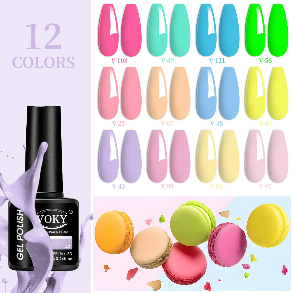 Набор гель-лаков для ногтей Macaroon Color Series из 12 предметов - долговечный / светодиодный набор для ежедневного красоты ногтей для рук и ног - дизайн ногтей
Набор гель-лаков для ногтей Macaroon Color Series из 12 предметов - долговечный / светодиодный набор для ежедневного красоты ногтей для рук и ног - дизайн ногтей