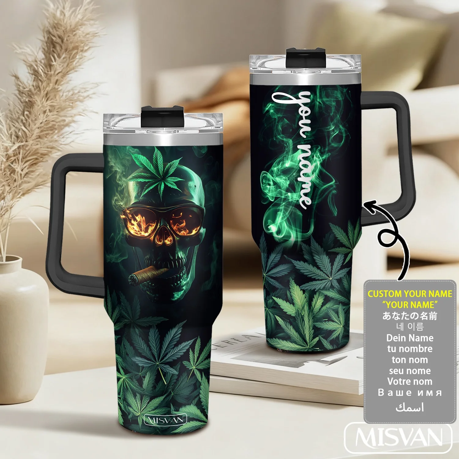 1PC,40oz Custom Name,Skull Flame Sunglasses and Marijuana Leaves.Insulated Stainless Steel Cup.Large Capacity,Portable for Car,P
1PC,40oz Custom Name,Skull Flame Sunglasses and Marijuana Leaves.Insulated Stainless Steel Cup.Large Capacity,Portable for Car,P
