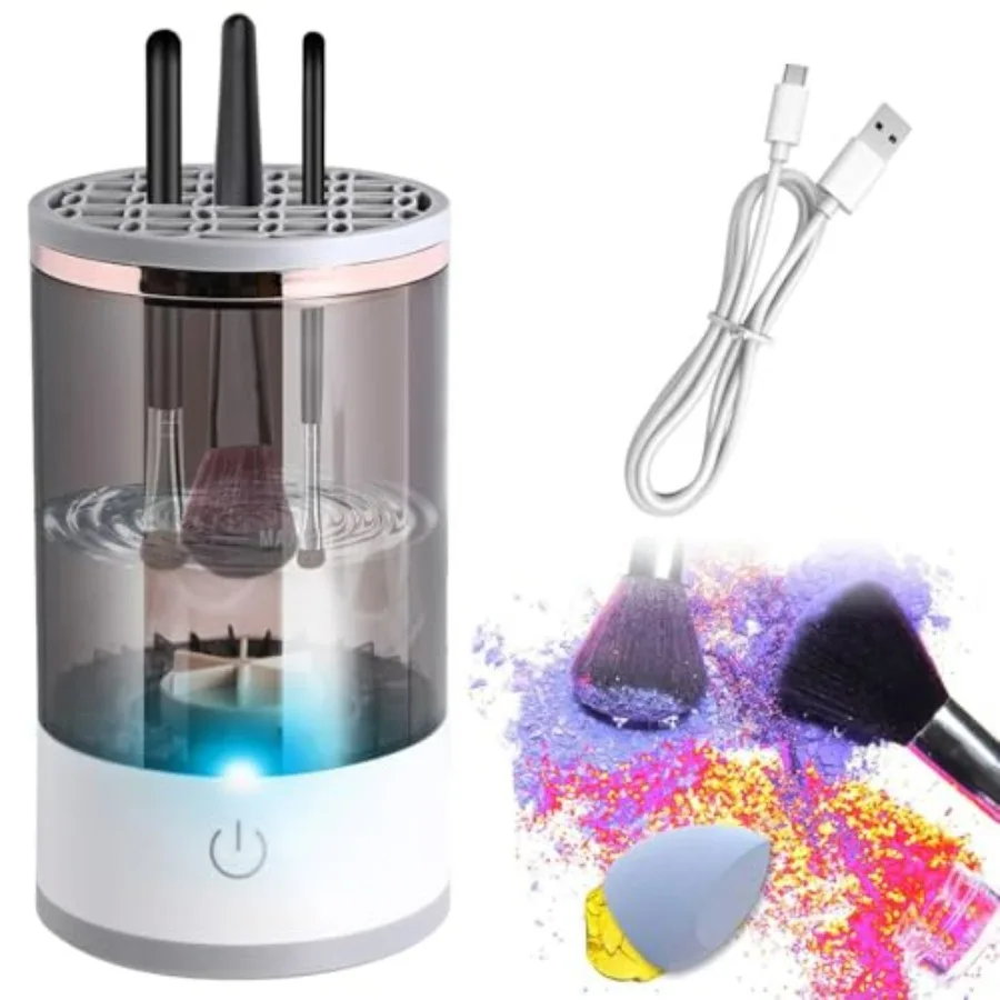 Electric Makeup Brush Cleaner, Abnaok Makeup Brush Cleaner Machine with Brush Clean Mat, Automatic Cosmetic Brush Cleaner Makeu
Electric Makeup Brush Cleaner, Abnaok Makeup Brush Cleaner Machine with Brush Clean Mat, Automatic Cosmetic Brush Cleaner Makeu