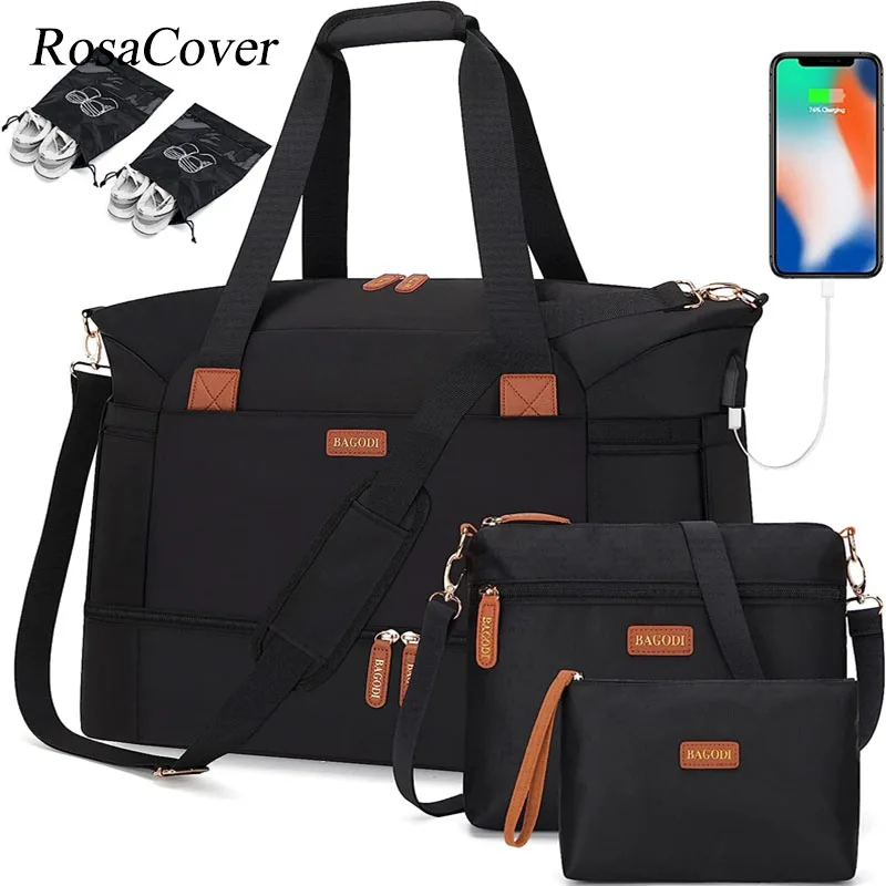 5PCS Large Capacity Travel Duffle Bag Weekender Bag for Women with Carry on Overnight Bag Gym Duffel Bag Mommy Bag Wet Pocket
5PCS Large Capacity Travel Duffle Bag Weekender Bag for Women with Carry on Overnight Bag Gym Duffel Bag Mommy Bag Wet Pocket