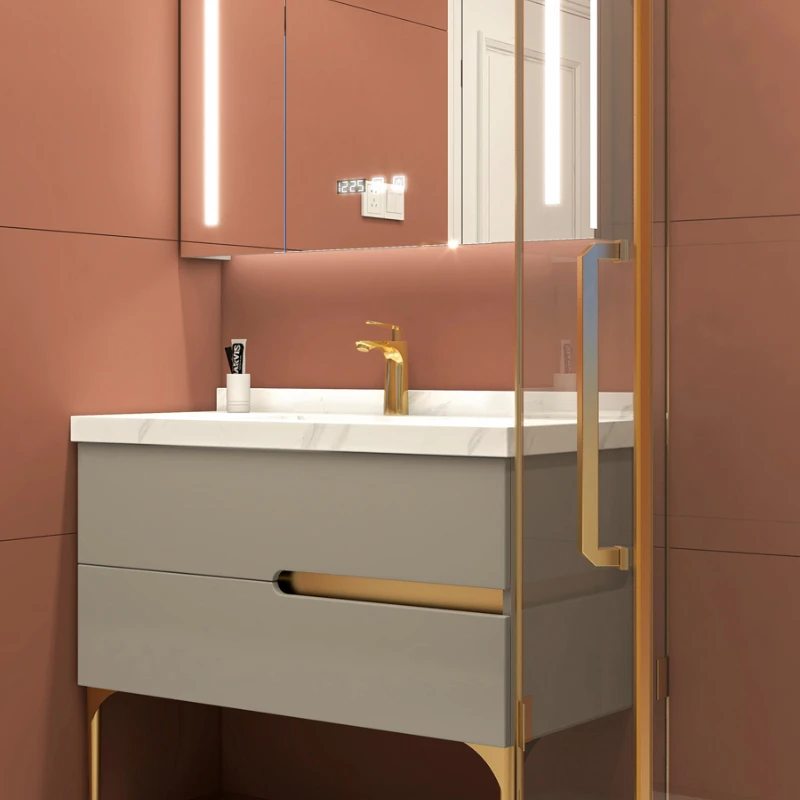Bathroom Vanity Floor Type Standing Set Light Luxury With Sink Cabinet Smart Modern Nordic Hand Wash Basin Mirror Combination
Bathroom Vanity Floor Type Standing Set Light Luxury With Sink Cabinet Smart Modern Nordic Hand Wash Basin Mirror Combination