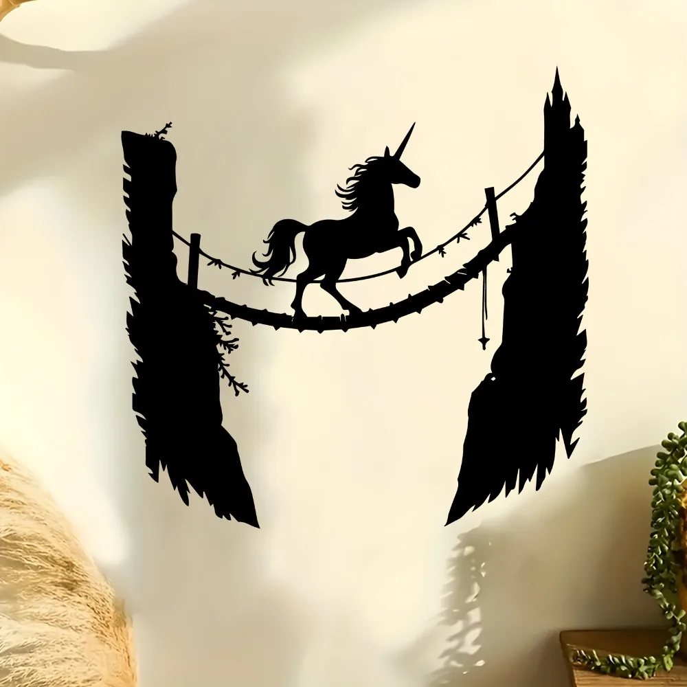 Unicorn on Rope Bridge Metal Wall Art - Fantasy Decor
Unicorn on Rope Bridge Metal Wall Art - Fantasy Decor