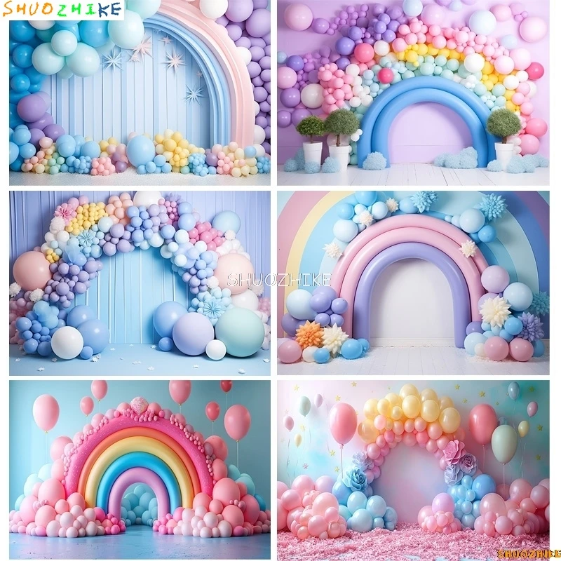 Rainbow Balloon Arch Photography Backdrops Props Newborn Birthday Party Decoration Adorable Pastel Photo Studio Background CA-01
Rainbow Balloon Arch Photography Backdrops Props Newborn Birthday Party Decoration Adorable Pastel Photo Studio Background CA-01