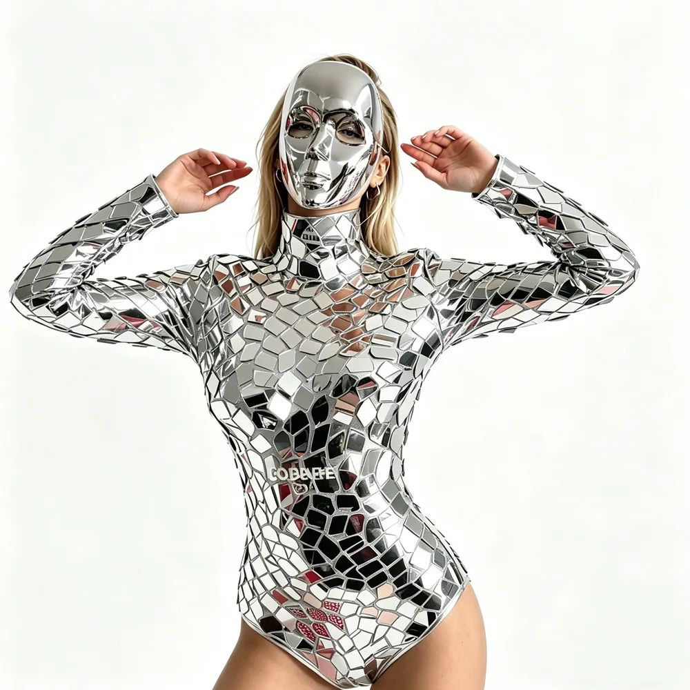 Shining Sequins Bodysuit Machine Dance Costume Silver Mirrors Leotard Jumpsuit Women Jazz Dance Wear Club DJ Singer Stage Outfit
Shining Sequins Bodysuit Machine Dance Costume Silver Mirrors Leotard Jumpsuit Women Jazz Dance Wear Club DJ Singer Stage Outfit