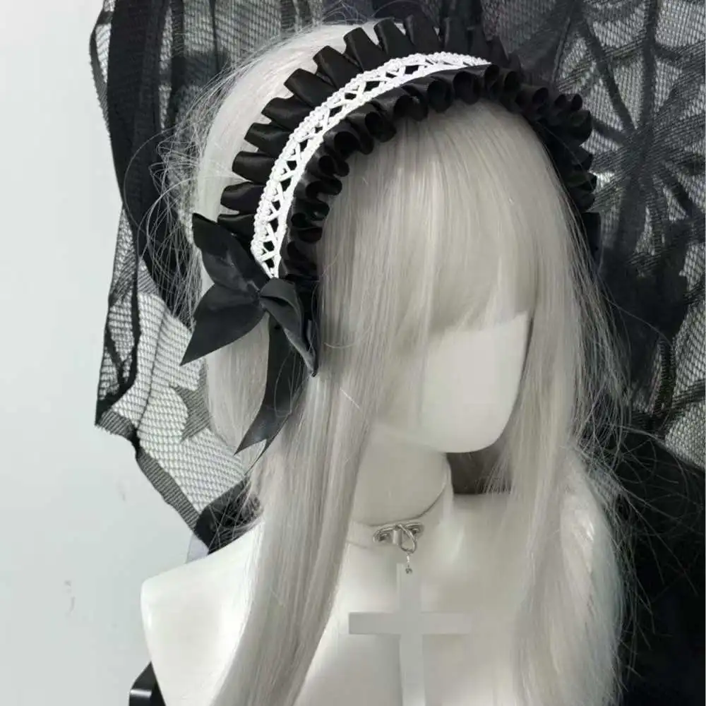 Lace Bowknot Headband for Cosplay Party French Headband Women Party Hairband Cosplay Costume Anime Maid Headdress
Lace Bowknot Headband for Cosplay Party French Headband Women Party Hairband Cosplay Costume Anime Maid Headdress