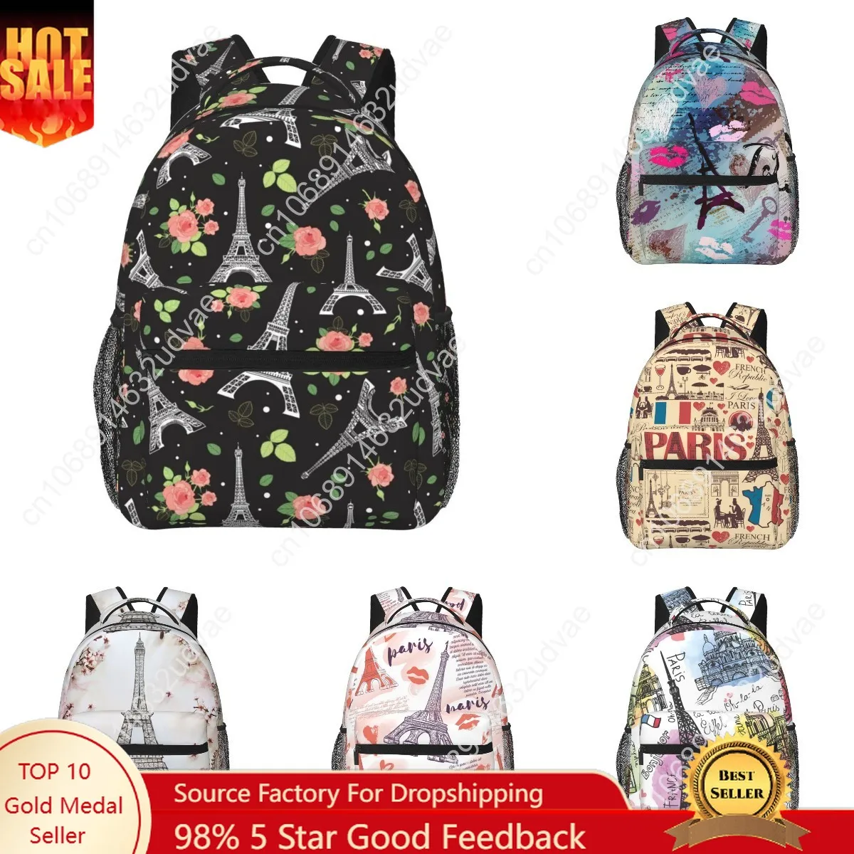 Night Paris Eifel Tower Colorful Polka Dot Stylish Large Backpack Personalized Laptop Tablet Travel School Bag for Men Women
Night Paris Eifel Tower Colorful Polka Dot Stylish Large Backpack Personalized Laptop Tablet Travel School Bag for Men Women