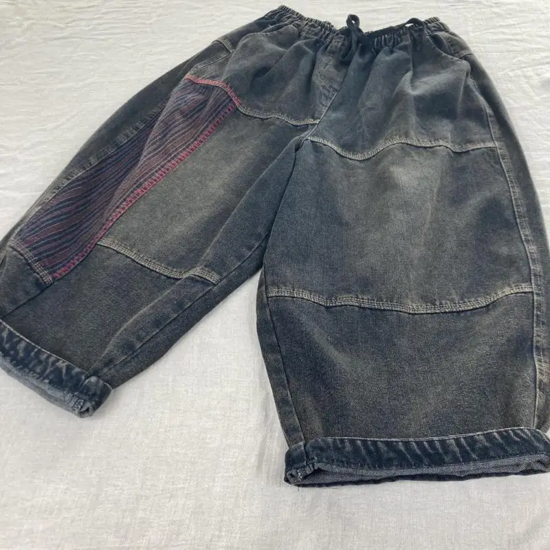 New Arrival Spring Autumn Arts Style Women Elastic Waist Casual Cotton Denim Harem Pants Vintage Embroider Loose Jeans T003
New Arrival Spring Autumn Arts Style Women Elastic Waist Casual Cotton Denim Harem Pants Vintage Embroider Loose Jeans T003