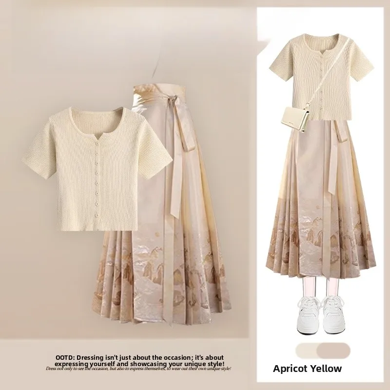 Summer New Sle Small Size Dopne Matching Set Women's Ele Age-Reducing ort Sve T-irt with Face Skirt Two...
Summer New Sle Small Size Dopne Matching Set Women's Ele Age-Reducing ort Sve T-irt with Face Skirt Two...