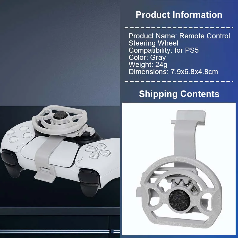 Mini Steering Wheel for PS5 and for PS5 Pro/Slim Game Controller, Racing Game 3D Printing Auxiliary Steering Wheel Replacement
Mini Steering Wheel for PS5 and for PS5 Pro/Slim Game Controller, Racing Game 3D Printing Auxiliary Steering Wheel Replacement