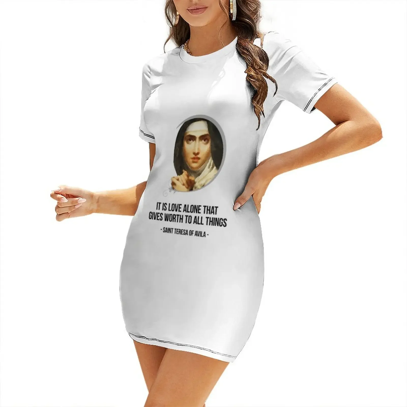 Love Gives Worth To All Things - St. Teresa of Avila Quote Short-Sleeved Dress evening dress women Dress
Love Gives Worth To All Things - St. Teresa of Avila Quote Short-Sleeved Dress evening dress women Dress