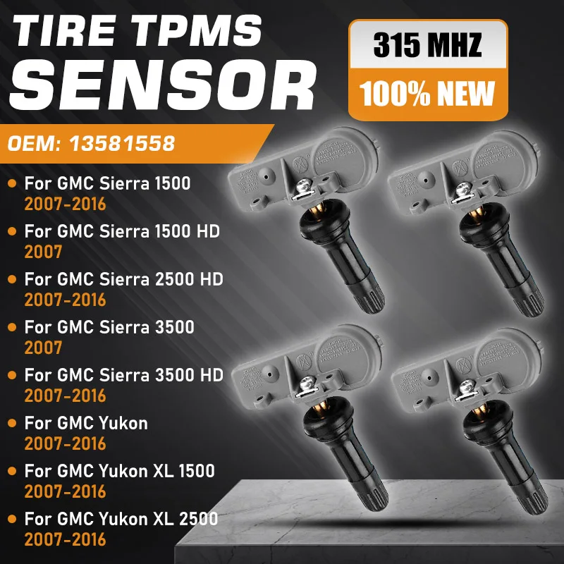 Tire Pressure Sensor For GMC Sierra 1500 GMC Yukon 2007-2016 Pontiac G6 2009-2010 Pontiac G8 2008-2009 TPMS Accessories 13581558
Tire Pressure Sensor For GMC Sierra 1500 GMC Yukon 2007-2016 Pontiac G6 2009-2010 Pontiac G8 2008-2009 TPMS Accessories 13581558