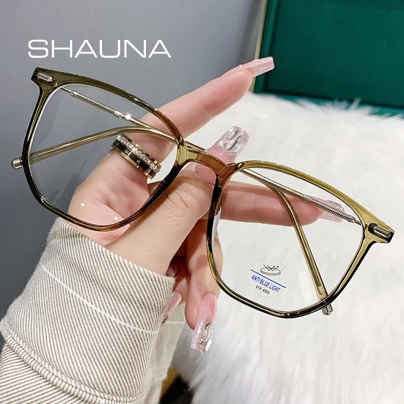 Квадратные очки SHAUNA, очки с защитой от сисветильник и заклепками, оправа для оптических очков в стиле ретро
Квадратные очки SHAUNA, очки с защитой от сисветильник и заклепками, оправа для оптических очков в стиле ретро