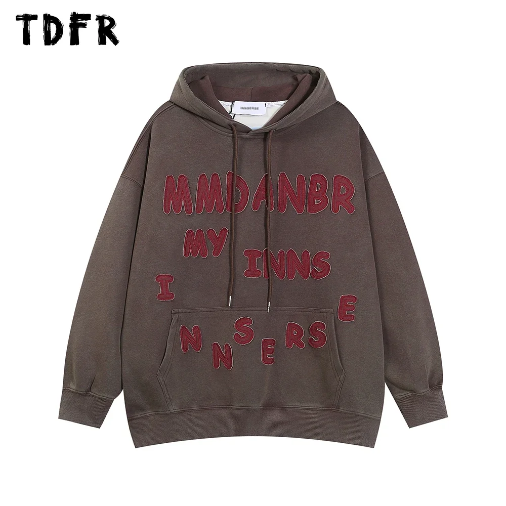 Letter Patch Hooded Sweatshirts Mens RetroStreetwear Loose Long Sleeve Front Pocket Hoodies Men
Letter Patch Hooded Sweatshirts Mens RetroStreetwear Loose Long Sleeve Front Pocket Hoodies Men