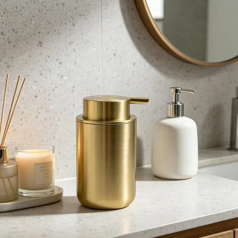 Modern Soap Dispenser Easy to Press Stainless Steel Refillable Lotions Dispenser for Kitchen & Bathroom Countertop M4YD
Modern Soap Dispenser Easy to Press Stainless Steel Refillable Lotions Dispenser for Kitchen & Bathroom Countertop M4YD