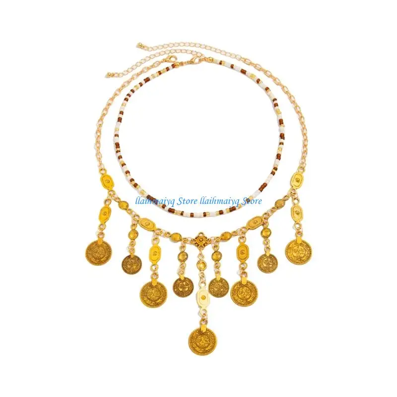 573B Ethnic Inspired Lightweight Necklace Metal Coin Pendant Fringe Collarbone Chain
573B Ethnic Inspired Lightweight Necklace Metal Coin Pendant Fringe Collarbone Chain