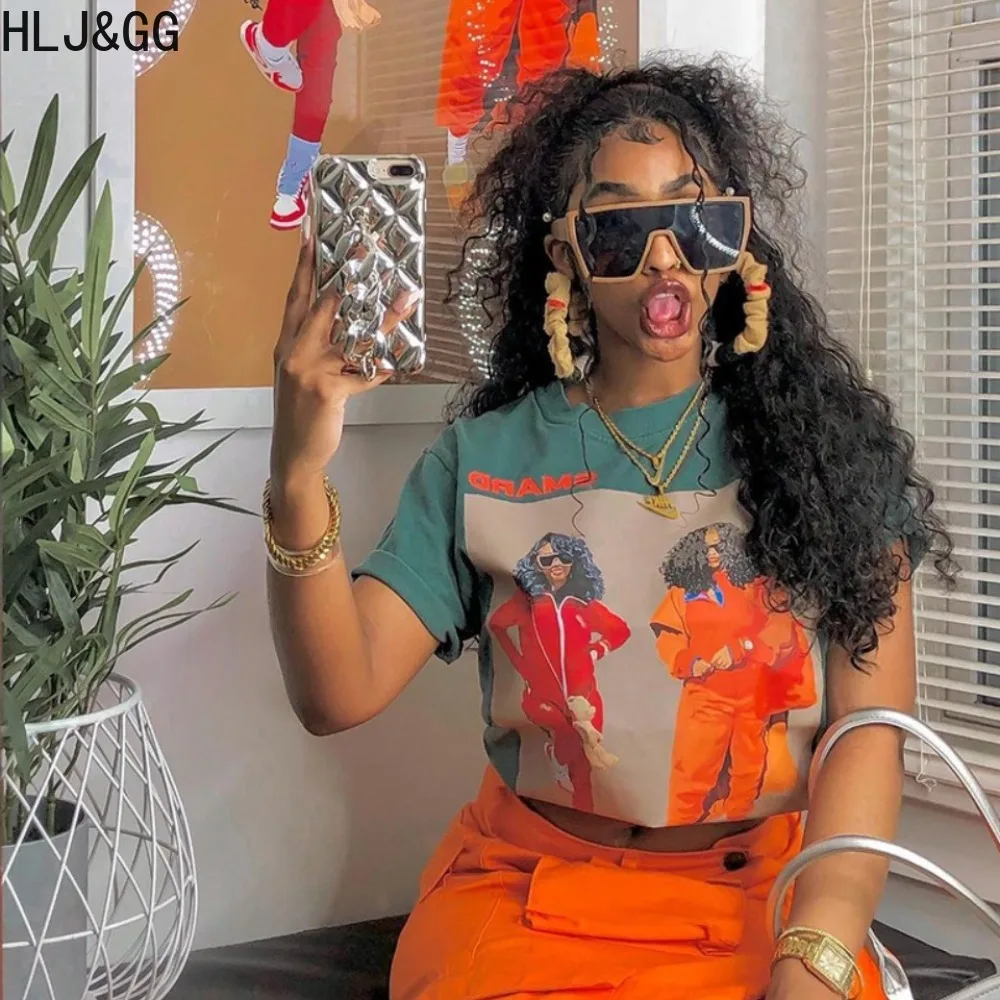 HLJ&GG Fashion Streetwear Women Round Neck Pattern Printing Harajuku Style Slim Tops Summer New Female Short Sleeve Clothes 2024
HLJ&GG Fashion Streetwear Women Round Neck Pattern Printing Harajuku Style Slim Tops Summer New Female Short Sleeve Clothes 2024