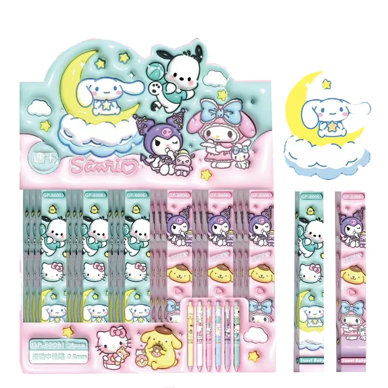 Набор из 6 гелевых ручек Sanrio Pochacco Kitty Melody, милые ручки с черными чернилами 0,5 мм, для офиса и школы, канцелярские принадлежности
Набор из 6 гелевых ручек Sanrio Pochacco Kitty Melody, милые ручки с черными чернилами 0,5 мм, для офиса и школы, канцелярские принадлежности