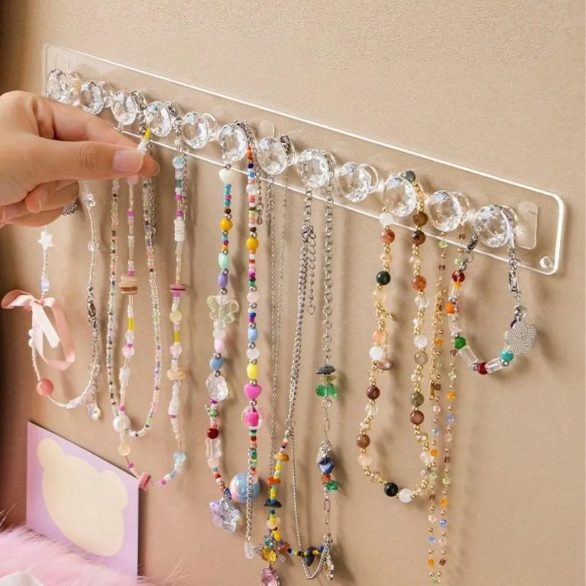 Jewelry Storage Rack 12 Hooks Wall Mounted Multifunctional Ring Earring Necklace Display Rack Key Chain Watch Decoration Women
Jewelry Storage Rack 12 Hooks Wall Mounted Multifunctional Ring Earring Necklace Display Rack Key Chain Watch Decoration Women
