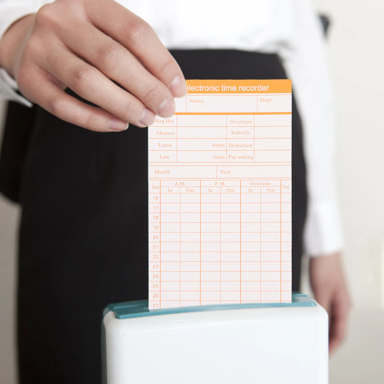 100 Sheets Office Attendance Time Cards Paper Double-Sided English Version for Employee Clock-in Tracking Factory Warehouse Use
100 Sheets Office Attendance Time Cards Paper Double-Sided English Version for Employee Clock-in Tracking Factory Warehouse Use