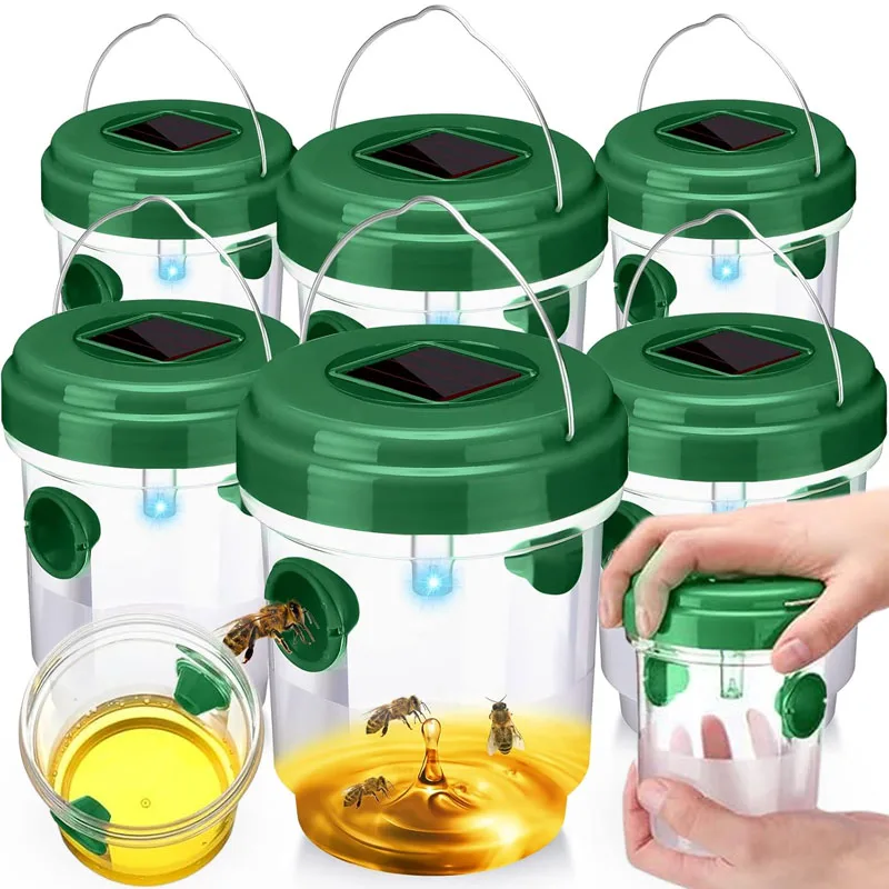Wasp Trap Solar Powered Bee Trap Reusable Fly Traps Outdoor Hanging Wasp Killer with UV LED Light Flying Insects Bee Killer
Wasp Trap Solar Powered Bee Trap Reusable Fly Traps Outdoor Hanging Wasp Killer with UV LED Light Flying Insects Bee Killer