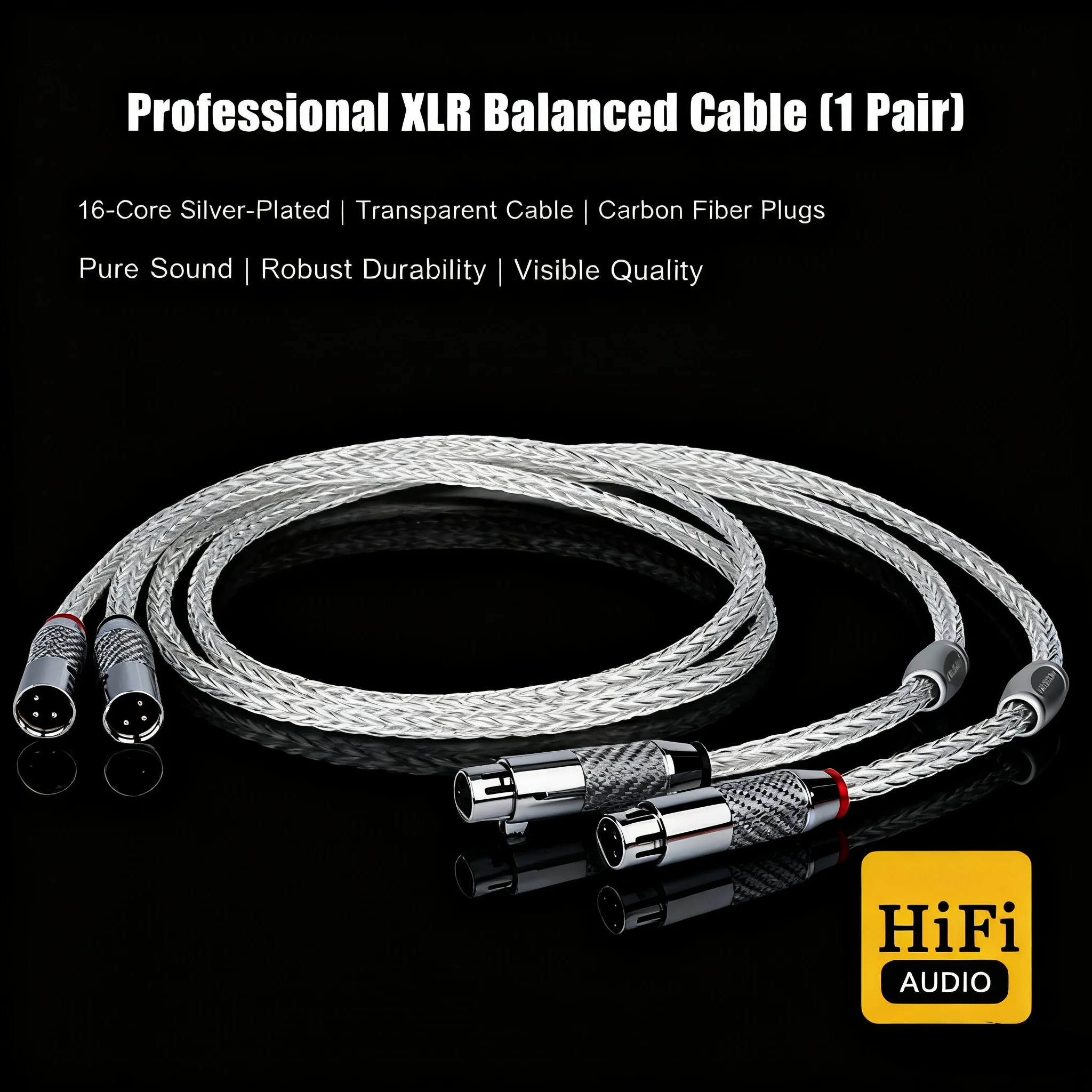 Hifi 8Ag Silver Plated Interconnect Audio Cable HiFi Balanced XLR Cable for Decorder,Mixer, Turntable, AMP, DAC
Hifi 8Ag Silver Plated Interconnect Audio Cable HiFi Balanced XLR Cable for Decorder,Mixer, Turntable, AMP, DAC