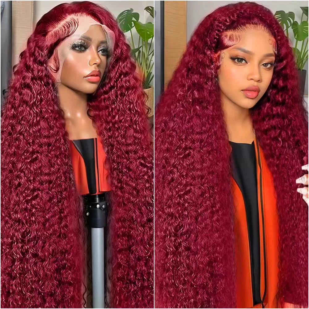 30 40 Inch 99J Burgundy Colored 13x4 HD Transparent Lace 13x6 HD Frontal Deep Wave Human Hair Curly Water Wigs 200% Density
30 40 Inch 99J Burgundy Colored 13x4 HD Transparent Lace 13x6 HD Frontal Deep Wave Human Hair Curly Water Wigs 200% Density