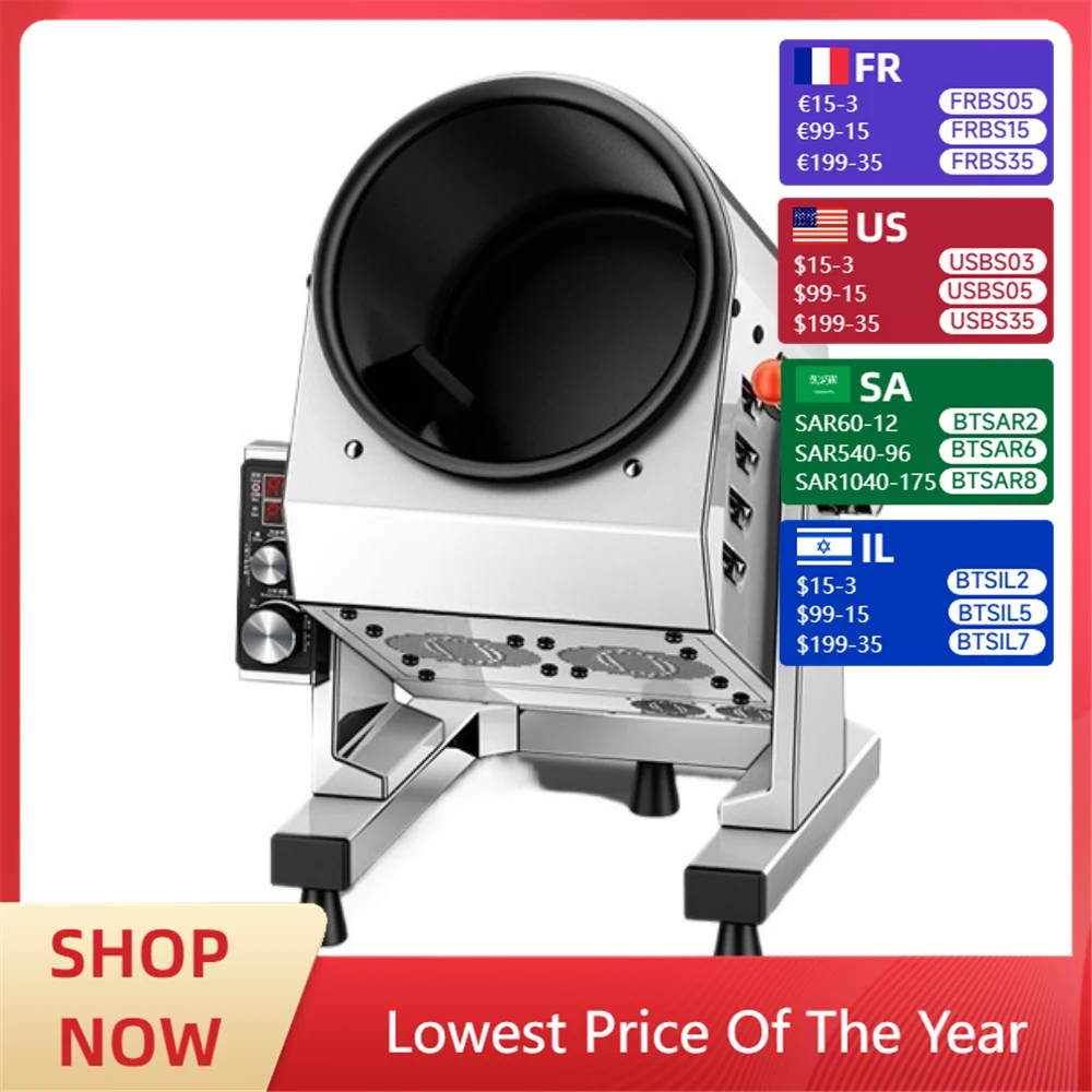 Automatic cooking machine commercial desktop small intelligent drum gas fried rice
Automatic cooking machine commercial desktop small intelligent drum gas fried rice