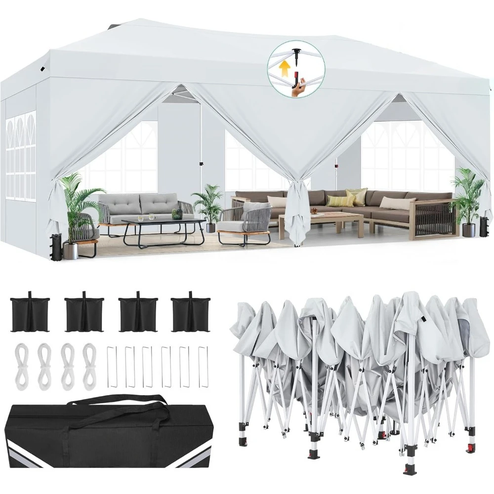 10x20 Pop Up Canopy Tent with 6 Sidewalls, One Push Party Tents for Parties Outdoor Wedding Waterproof Gazebo Canopy
10x20 Pop Up Canopy Tent with 6 Sidewalls, One Push Party Tents for Parties Outdoor Wedding Waterproof Gazebo Canopy