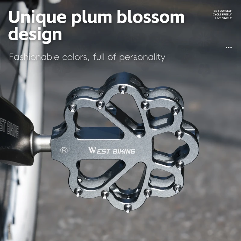 WEST BIKING 3 Bearings Bike Pedals Aluminum Alloy MTB Pedals with Removable Anti-slip Pins, Colorful Sealed Bicycle Pedals
WEST BIKING 3 Bearings Bike Pedals Aluminum Alloy MTB Pedals with Removable Anti-slip Pins, Colorful Sealed Bicycle Pedals