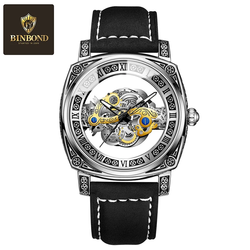 BINBOND Top Brand Luxury New Man Quartz Watches High Quality Leather Strap Man Clock Hollow Skeleton Retro Design Men's Watches
BINBOND Top Brand Luxury New Man Quartz Watches High Quality Leather Strap Man Clock Hollow Skeleton Retro Design Men's Watches