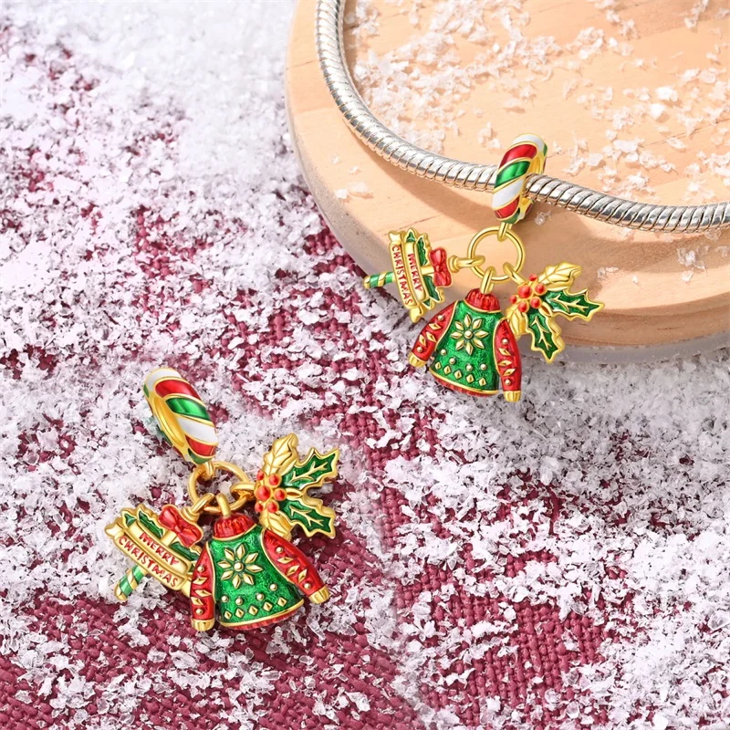 925 Sterling Silver Christmas Party Set Charms Pendant Fit 3mm Original Bracelet DIY Women Exquisite Christmas Jewelry Gifts
925 Sterling Silver Christmas Party Set Charms Pendant Fit 3mm Original Bracelet DIY Women Exquisite Christmas Jewelry Gifts