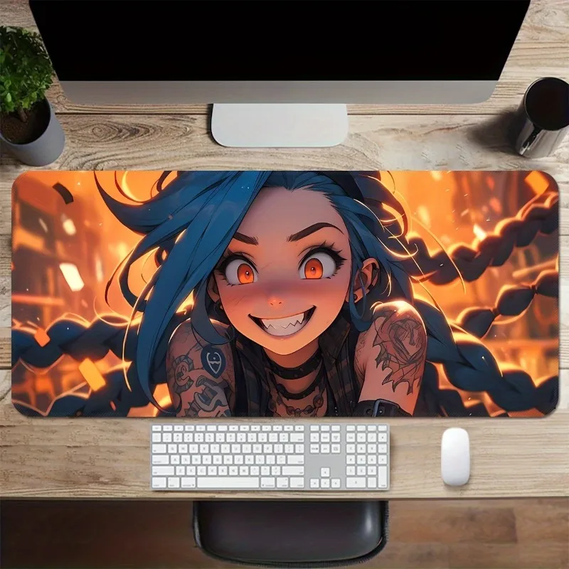 Large gaming mouse pad with anime character jinx design - washable rubber base table mat, non-slip rectangular table mat rug
Large gaming mouse pad with anime character jinx design - washable rubber base table mat, non-slip rectangular table mat rug