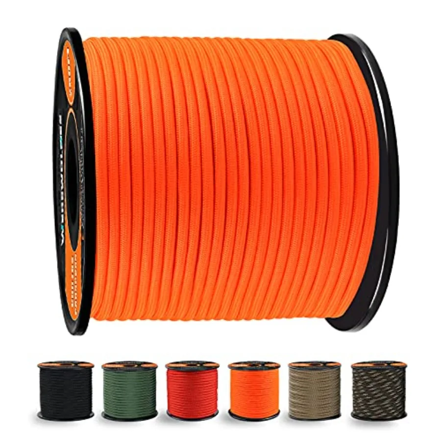 650lb Paracord/Parachute Cord - 9 Strand Paracord Rope - 100' 200' Spools of Parachute Cord Type III Paracord for Camping Survi
650lb Paracord/Parachute Cord - 9 Strand Paracord Rope - 100' 200' Spools of Parachute Cord Type III Paracord for Camping Survi